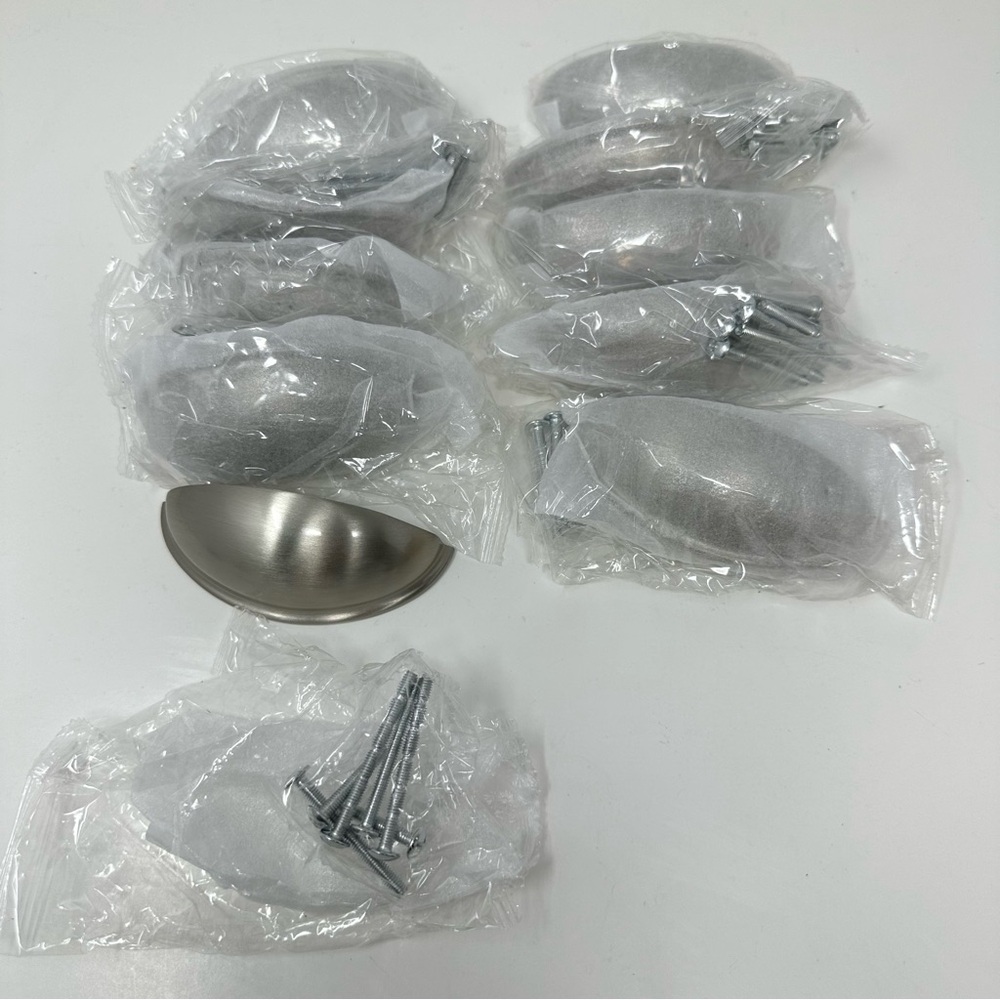 NEW Kitchen Cabinet Stainless Steel Cup Pulls Brushed Nickel, Set of 10